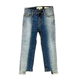 Jessica Simpson Girls Cherish Capri Step Hem Two-Tone Jeans Youth Size 8 BTS